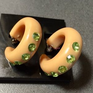 Vintage Celluloid (?)  Clip Earrings